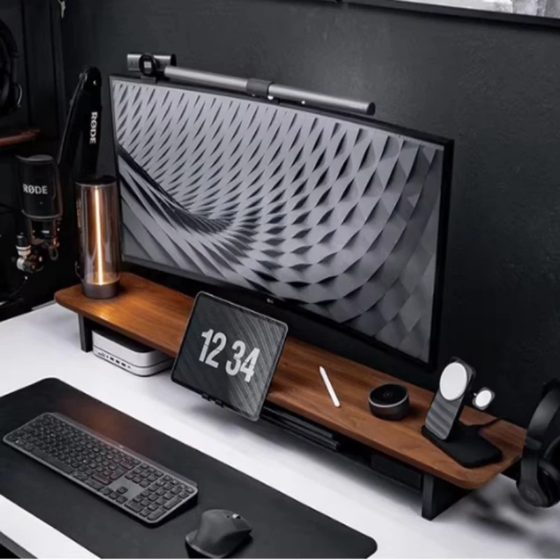 

Модульная подставка для монитора, премиум-подставка для компьютера для эргономичной рабочей зоны, современный органайзер для офисного стола, цвет: орех/черный/белый, модель Z3