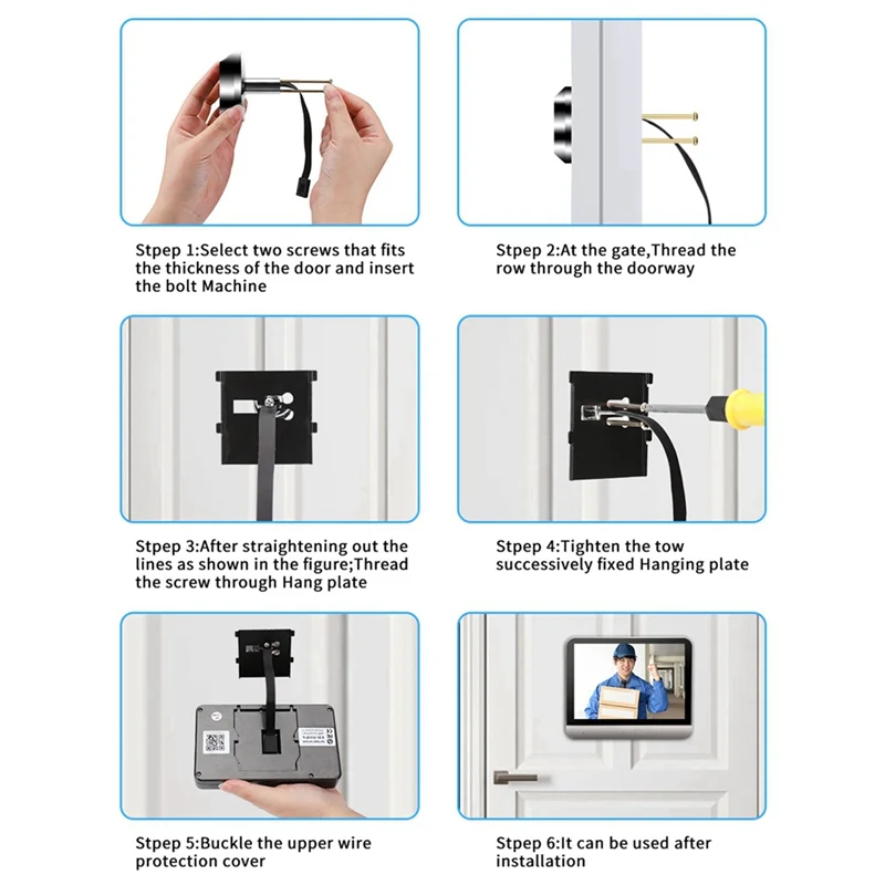 Tuya Peephole กล้องโทรศัพท์มือถือการตรวจสอบระยะไกล Wifi HD Video Doorbell ไร้สาย Intercom วิดีโอ