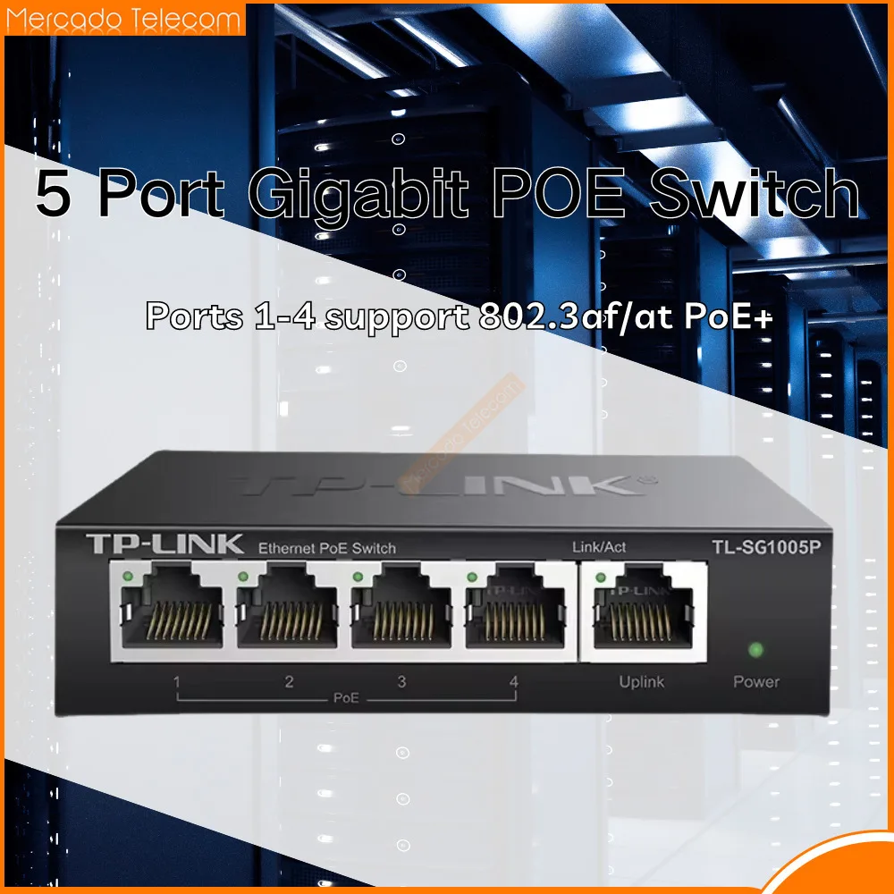 TP-Link 5 Port Gigabit POE Switch 1000GBASE-T Network Switcher RJ45 Plug And Play Networking Hub Internet Splitter TL-SG1005P