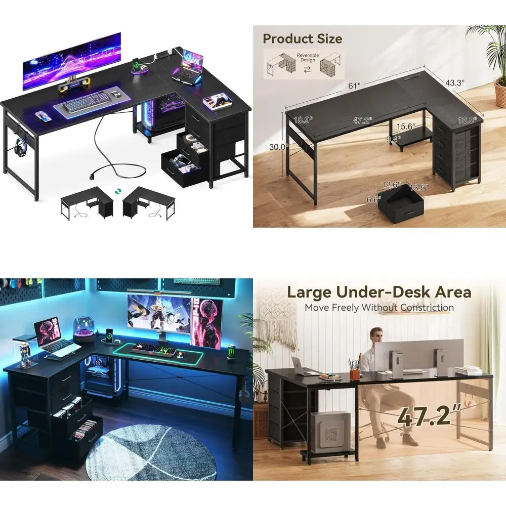 L-Shaped 61 Desk Wi…