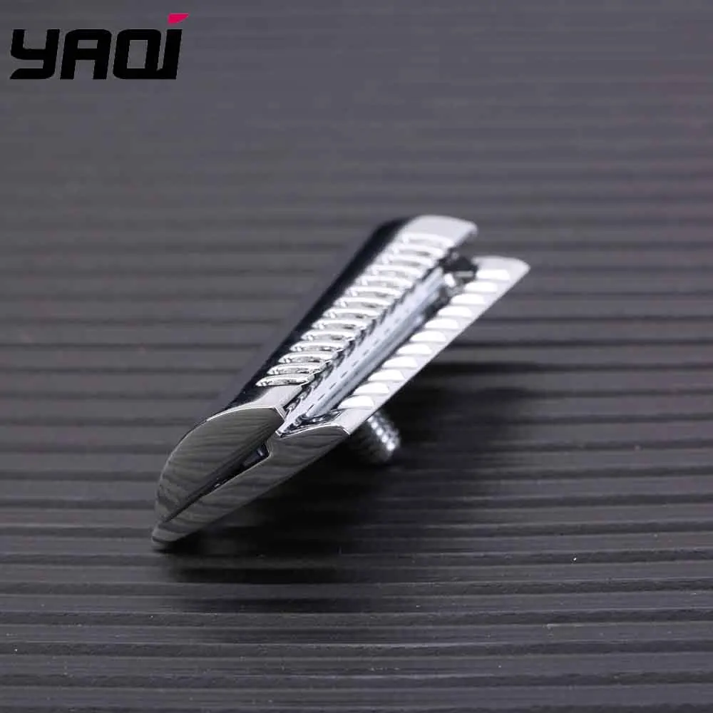 2026 YAQI Top Aggressive Chrome Color Double-edged Mens Slant Safety Razor Head Replacement Accessory view 6