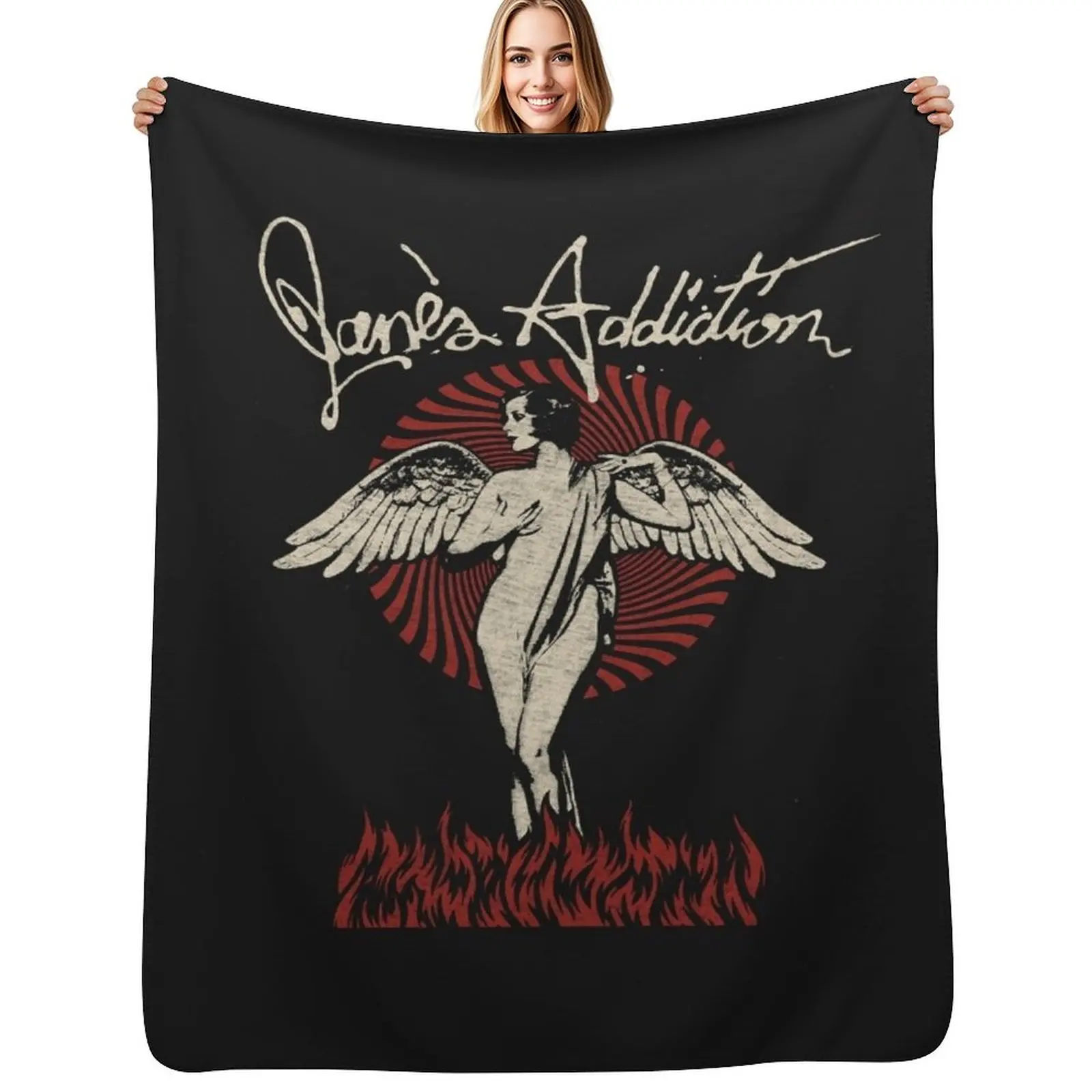 Janes Addiction Art Throw Blanket Loose Plaid heavy to sleep Single Retros for winter Blankets