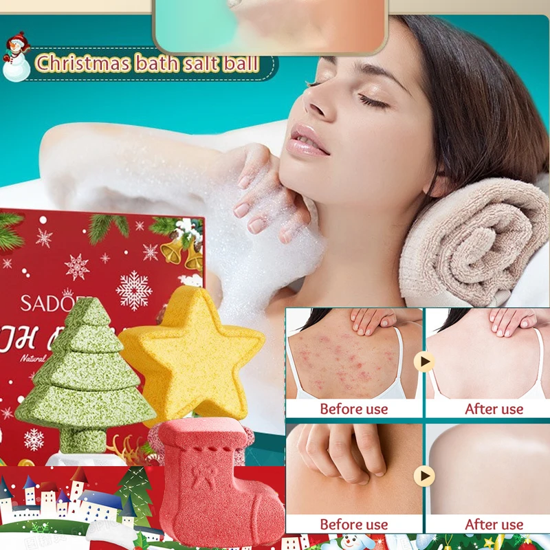 Christmas Gift 100g Snowflake Body bubble bath Powder Bath Body Foot Skin Care SPA Bath Salt Exfoliation Scruber Foot Bath