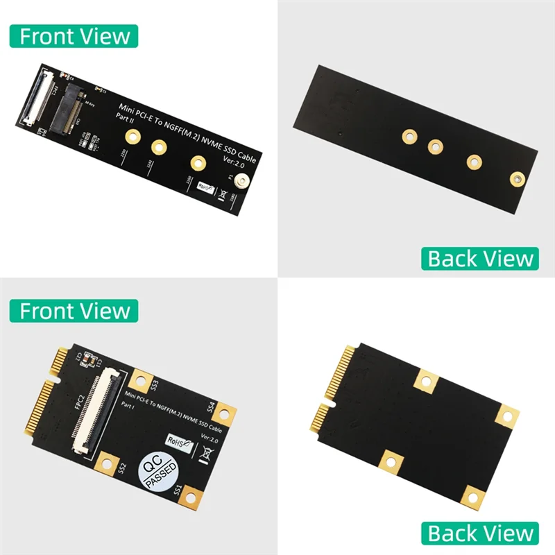 M.2 NVME SSD To Mini PCI-E Adapter With FFC Cable For M.2 M-Key 2230/2242/2260/2280 NVME SSD Converter Extension Cord Durable