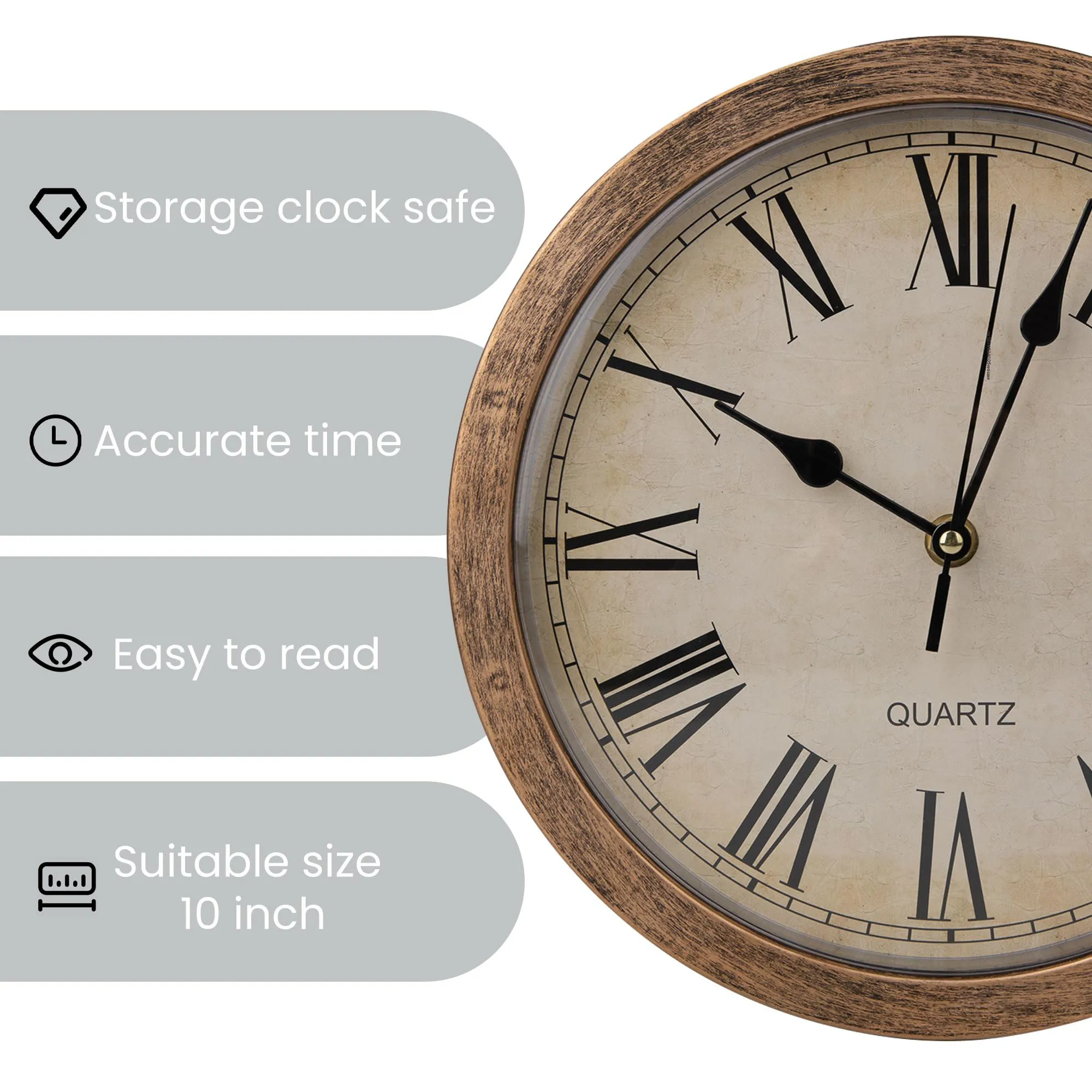 Wall Clock with Hidden Safe Plastic Secret Safe Wall Clock for Living Room Decor Vintage Decor Clock with Hidden Compartment ﻿ ﻿
