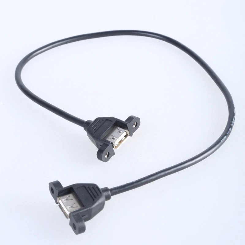 Multi Purpose USB 2.0 Female Coupler Cable Cord Wire with Mounting Screw Ears, Support Data and Charging for USB Devices