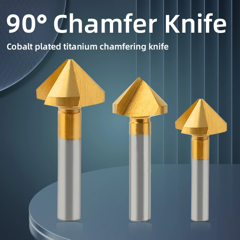 1/5/10PCS HSS Chamfering 90 Degree Countersink Drill Cobalt-Containing Titanium Plating 1Flute/3Flutes 6.3-40mm  Chamfer Tool