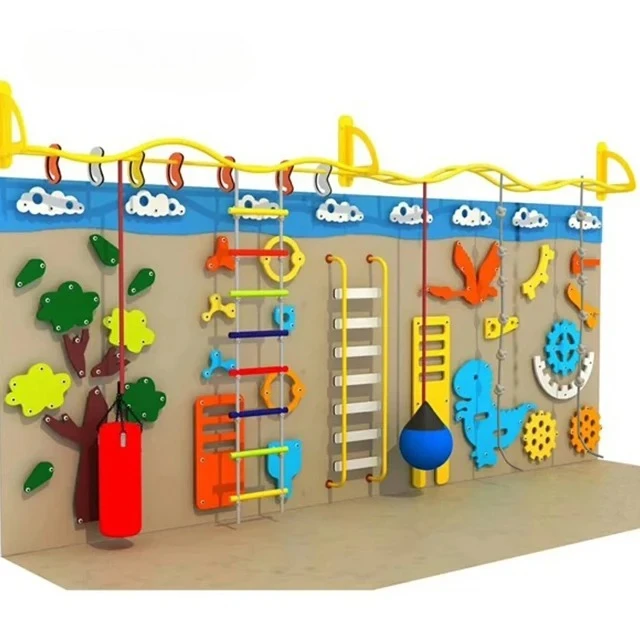

Детская игровая площадка из ПЭ-панелей для помещений, настенная, для лазания, в продаже