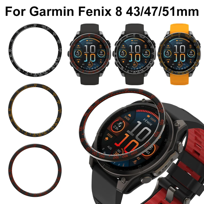 Металлический ободок с кольцом для Garmin Fenix 8/Quatix 8 47 мм/51, защитный чехол для умных часов Fenix8, 43 мм, аксессуары для бампера Металлический ободок с кольцом для Garmin Fenix 8/Quatix 8 47 мм/51, защитный чехол для умных часов Fenix8, 43 мм, аксессуары для бампера