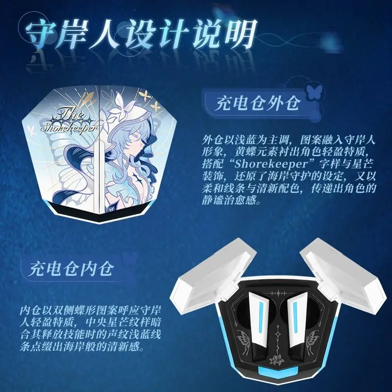 Wuthering Waves‌ The Shorekeeper Wireless Earphone Gift Game Anime HIFI Bluetooth5.3 Headset  Active Noise Cancellation Earbud