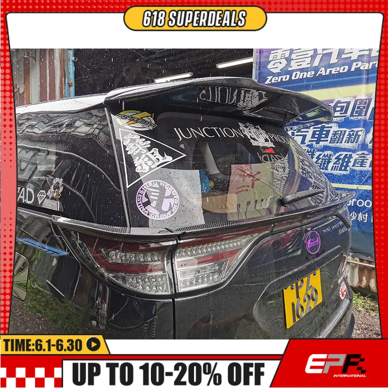 

Carbon / Glass Fiber Material 3Pcs Rear Middle Upper Spoiler for Estima Previa ACR50 Auto Exterior Accessory