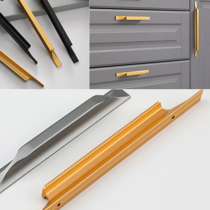 Matte Black Furniture Handles Gold Kitchen Cupboard Pulls Handles for Cabinets and Drawers Wardrobe Pulls Drawer Knobs Hardware