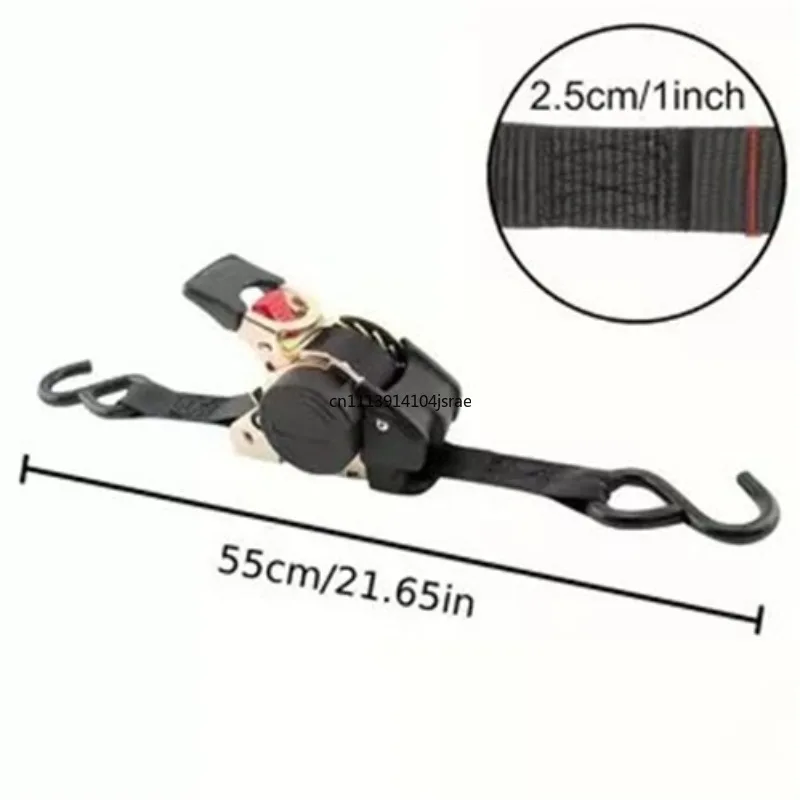 Automatic telescopic strap automatic tightener automatic recycling tensioner double hook ratchet car truck strap