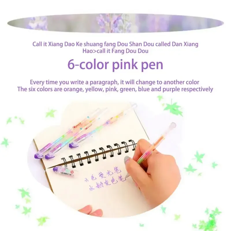 Highlighter Pen Solid Comfortable Grip Cute Design Quick Drying Ink Writing Fluently Stationery Gel Pen Durable Bright Colors