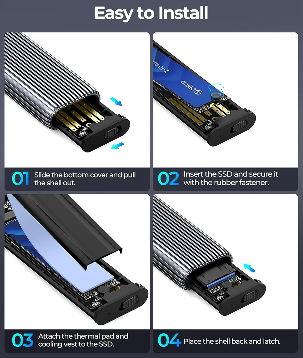 ORICO M.2 SSD الضميمة المزدوجة NVMe SATA حافظة 10Gbps USB3.2 نوع C M2 القرص الصلب منزل الألومنيوم أداة محول مجاني للكمبيوتر المحمول #5