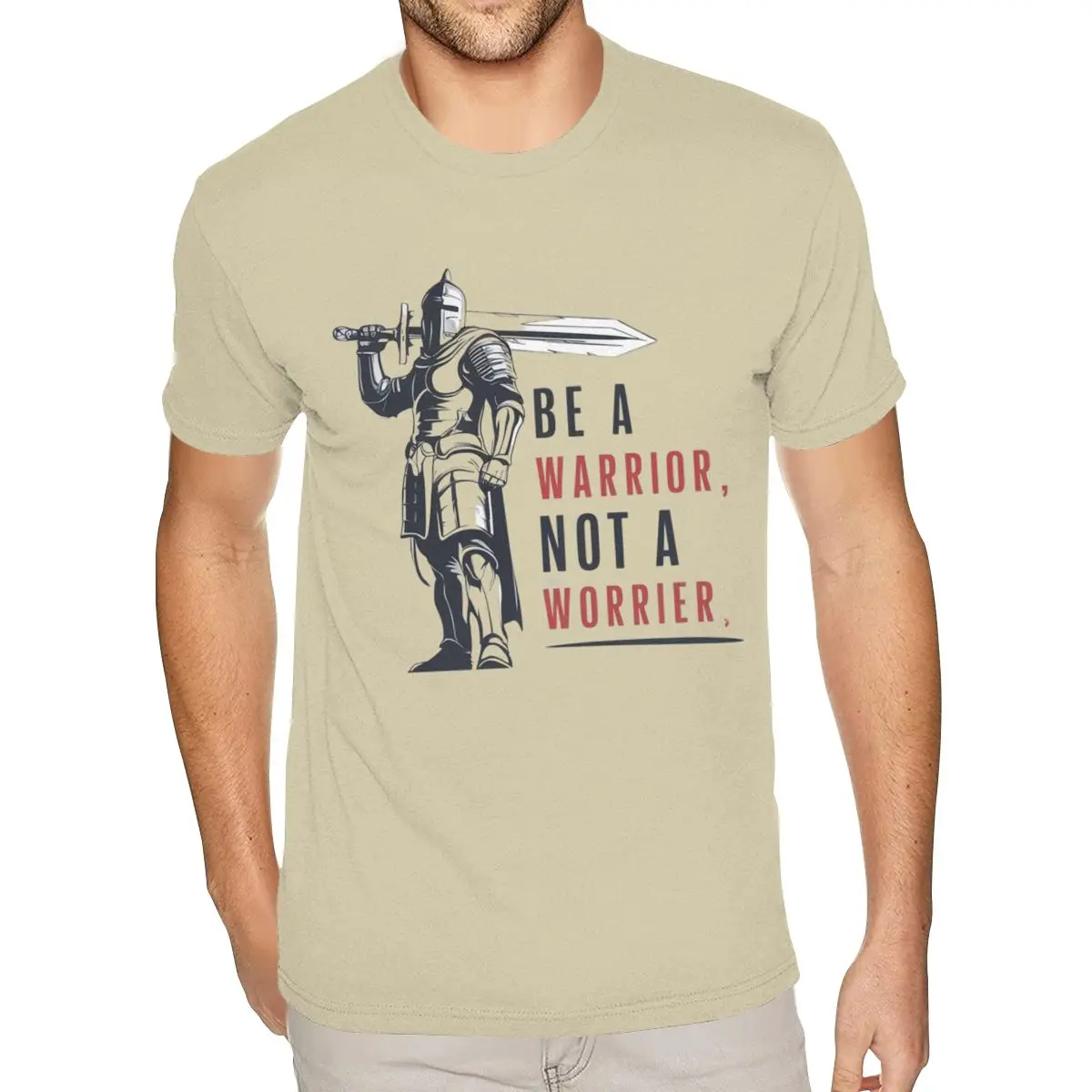 Футболка Workout Be A Warrior Not A Worrier, мужская дешевая футболка с короткими рукавами из чистого хлопка и круглым вырезом на заказ