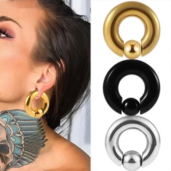 1PC Big Size Stainless Steel Captive Bead Ring BCR Spring Ball Closure Lips Nose Rings Ear Expander Body Piercing Jewelry
