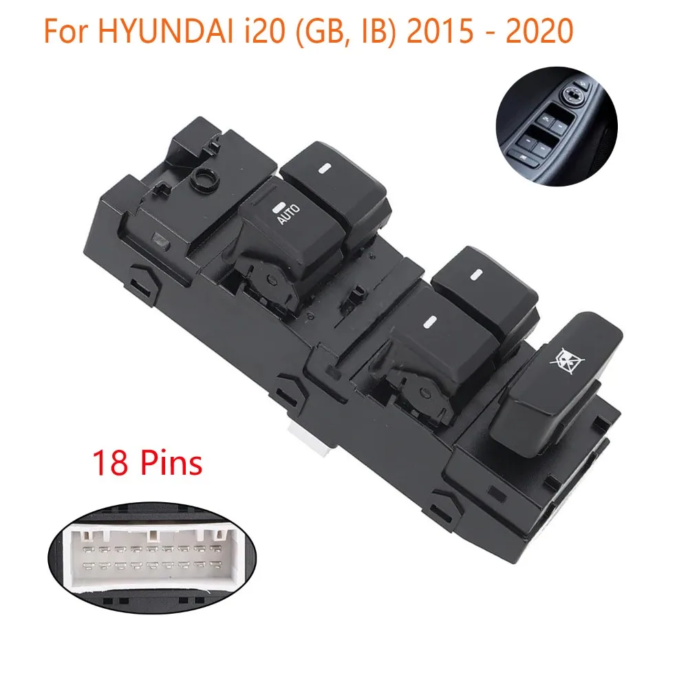 

Для Hyundai I20 2015 2016 2017 2018 2019 2020 передний левый электрический переключатель стеклоподъемника, кнопка управления подъемом стекла, автомобильные аксессуары