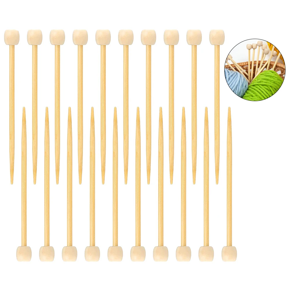 20Pcs Weaving Marking Needles Bamboo Marking Pins Smooth Single Pointed Knitting Needles Crochet Tools for DIY Craft