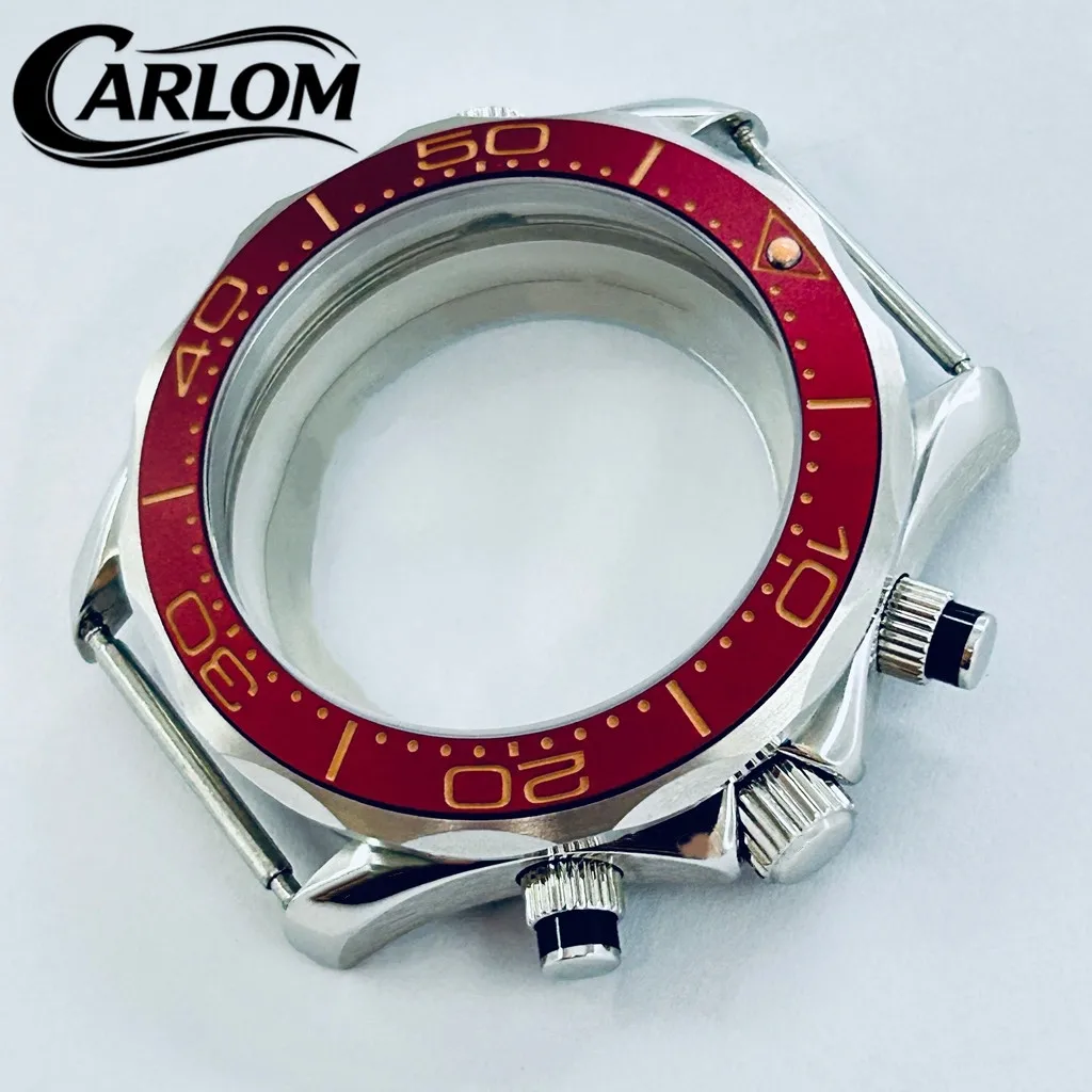 41mm VK Watch Case For VK63 VK64 Movement Sapphire Glass Multy-functional Quartz Chronograph Case Silver Watch Parts