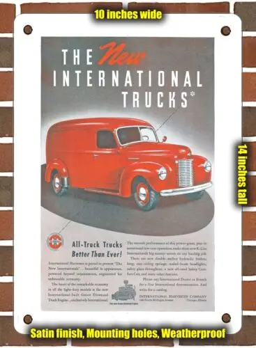 METAL SIGN - 1941 International Panel Truck All Truck Trucks Better Than Ever