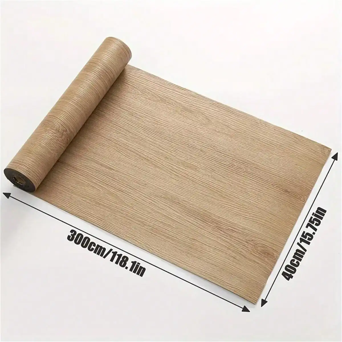 1pc 118.11in Self Adhesive  Matte Floor Stickers Home Decoration Kitchen Bathroom Wardrobe Floor Wood Grain Floor Stickers