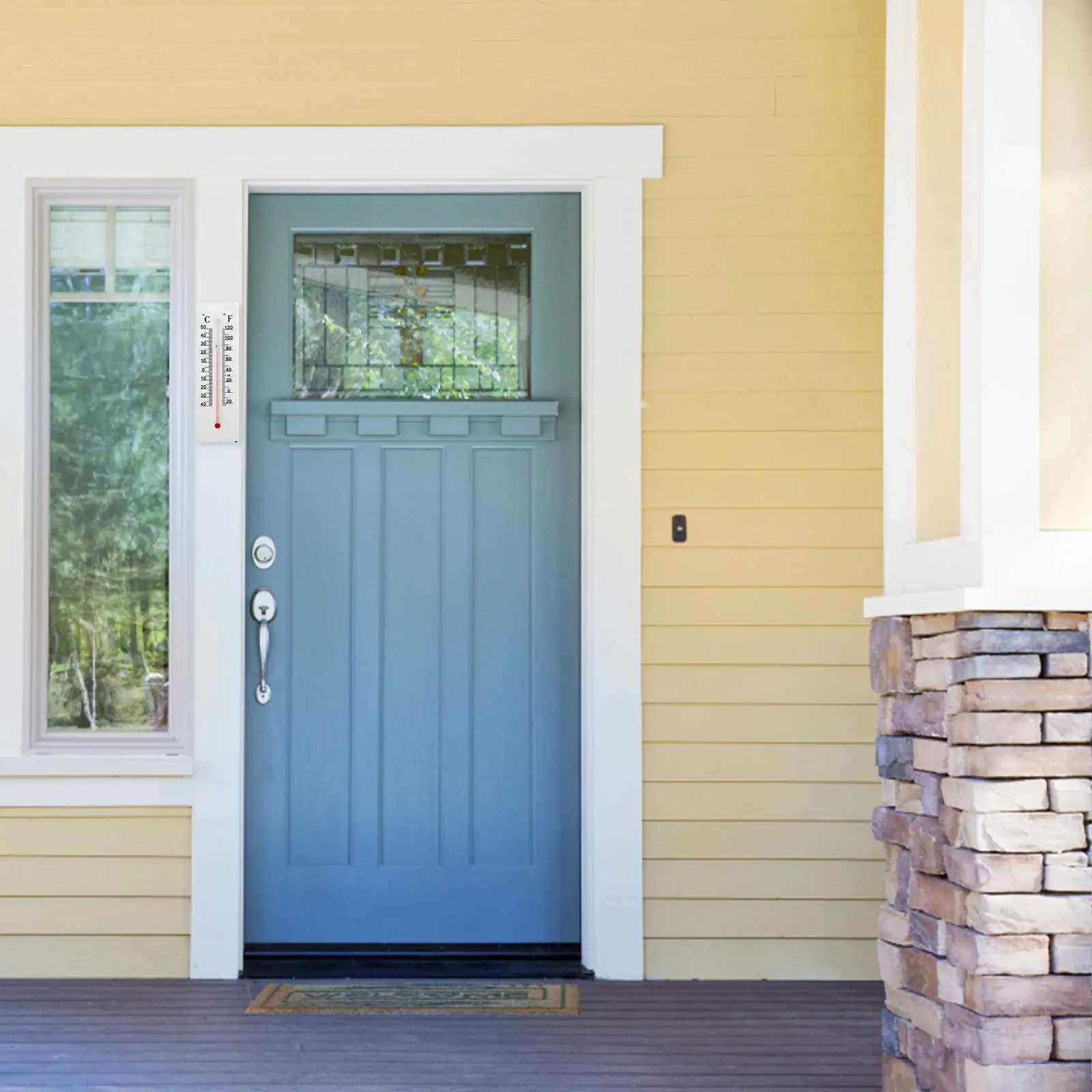 2Pcs Key Thermometer Plastic Wall Mount Indoor Outdoor Temperature Humidity Key Storage Decorative Meter Hidden Saving Box