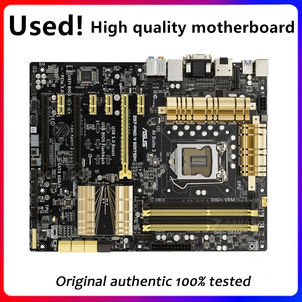 

Z87-PRO V EDITION For Asus Z87-PRO(V EDITION) Desktop Motherboard Z87 LGA 1150 DDR3 SATA3 USB3.0 Original Used Mainboard