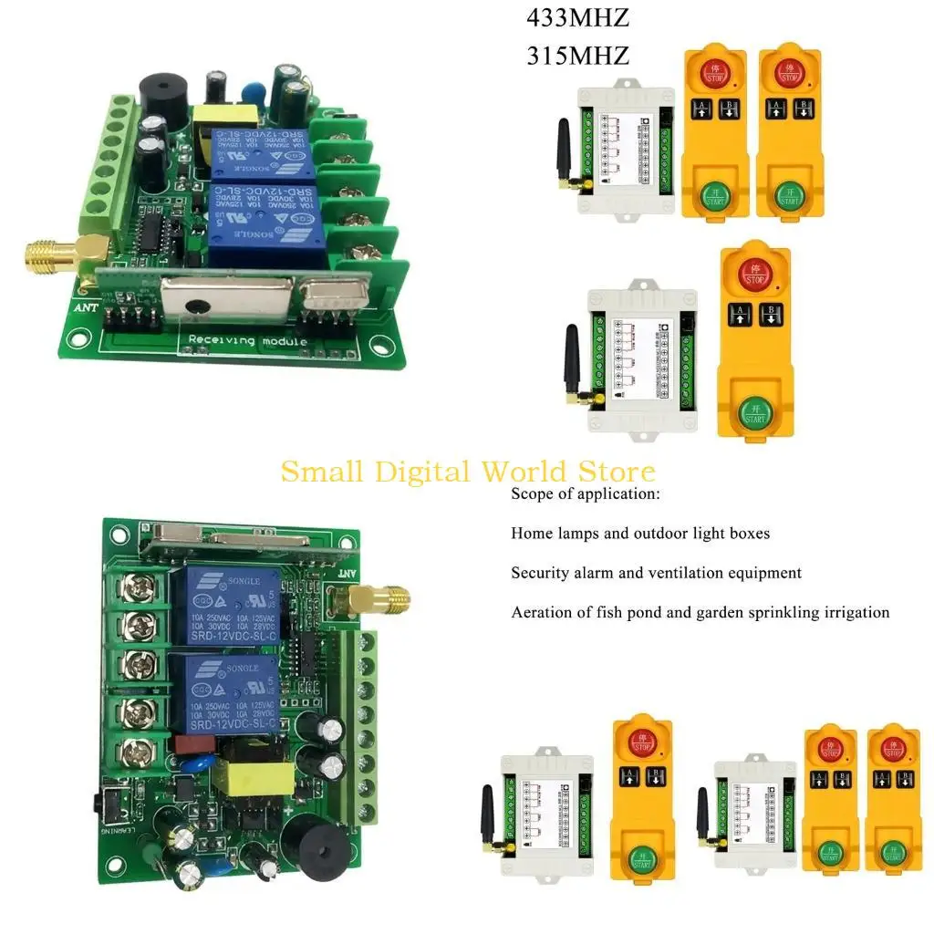 77UB Wireless Remote Control Switch 2CH with Limit Push Rod Factory Light Single Water Pump Transmitter High Power Receiver