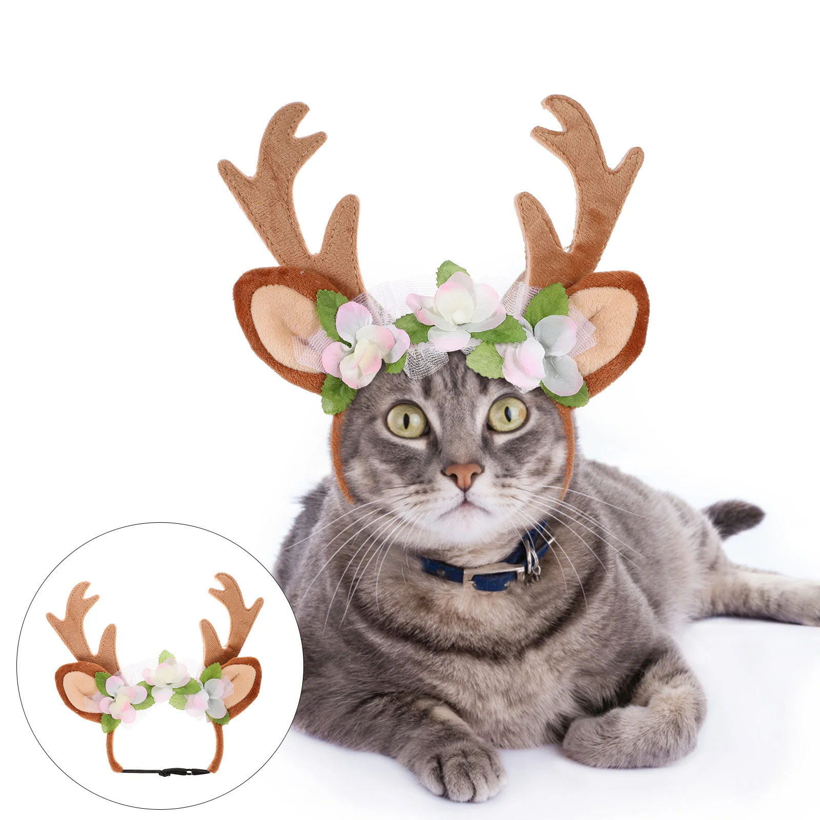 

Dog Christmas Reindeer Antler Headband Soft Comfortable Pet Costume Xmas Party Accessory for Small Dogs Cats Pet Costume Prop