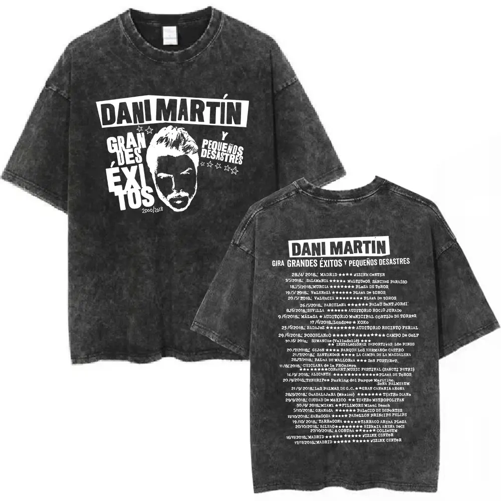 Camisetas Vintage lavadas Dani Martin Grandes Exitos Y Pequenos Desastres, camiseta informal de algodón de manga corta para hombres y mujeres, regalo para seguidores