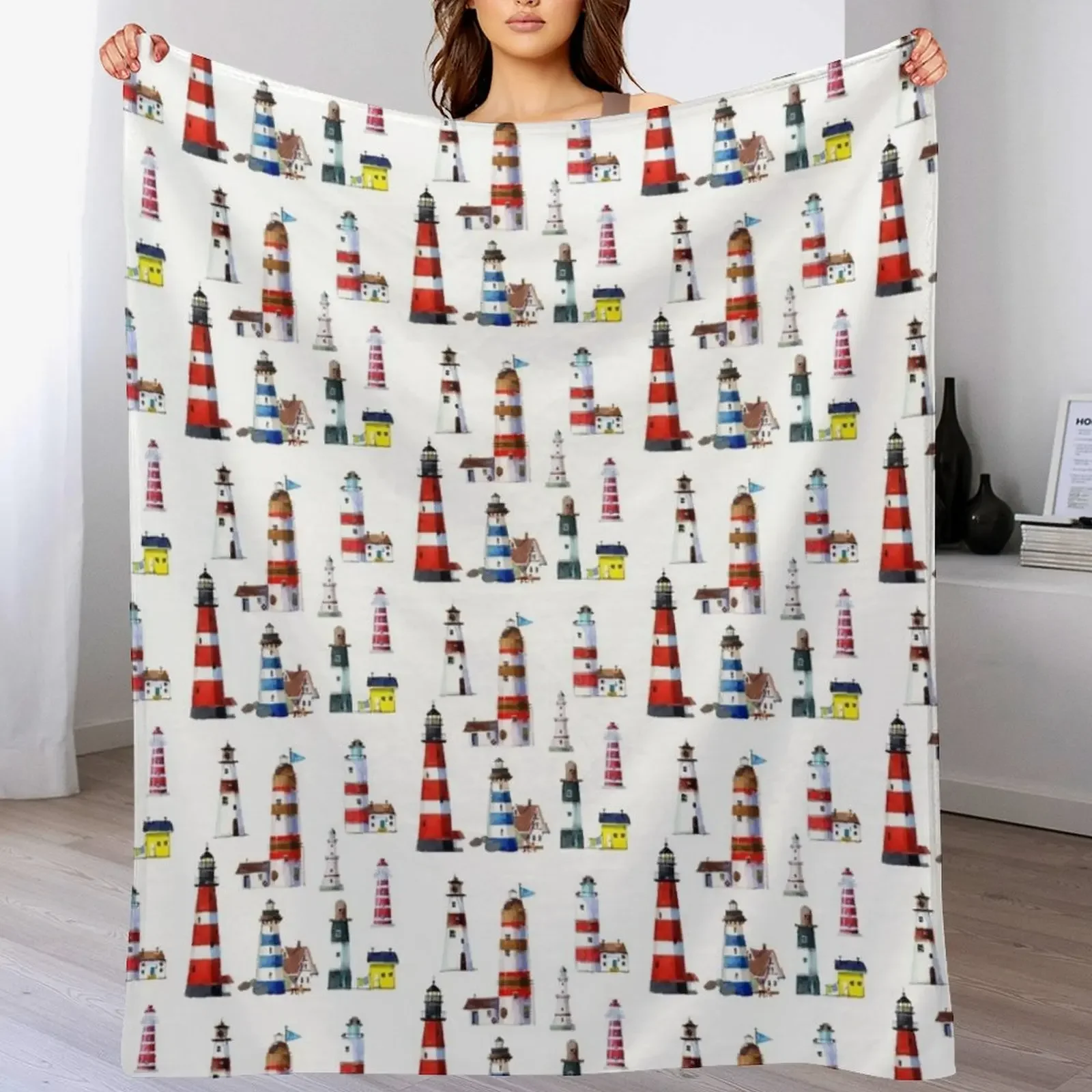 

LIGHTHOUSES Throw Blanket Cozy Napping Blanket Gift for Mom Dad