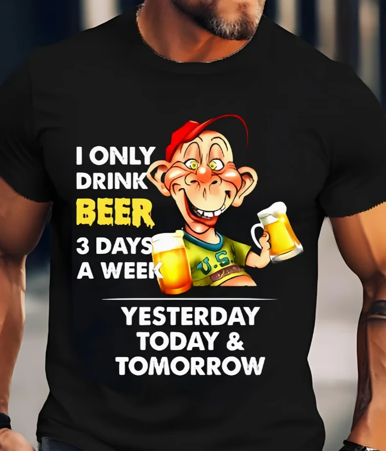 Funny Beer Lover Graphic T-Shirt- 