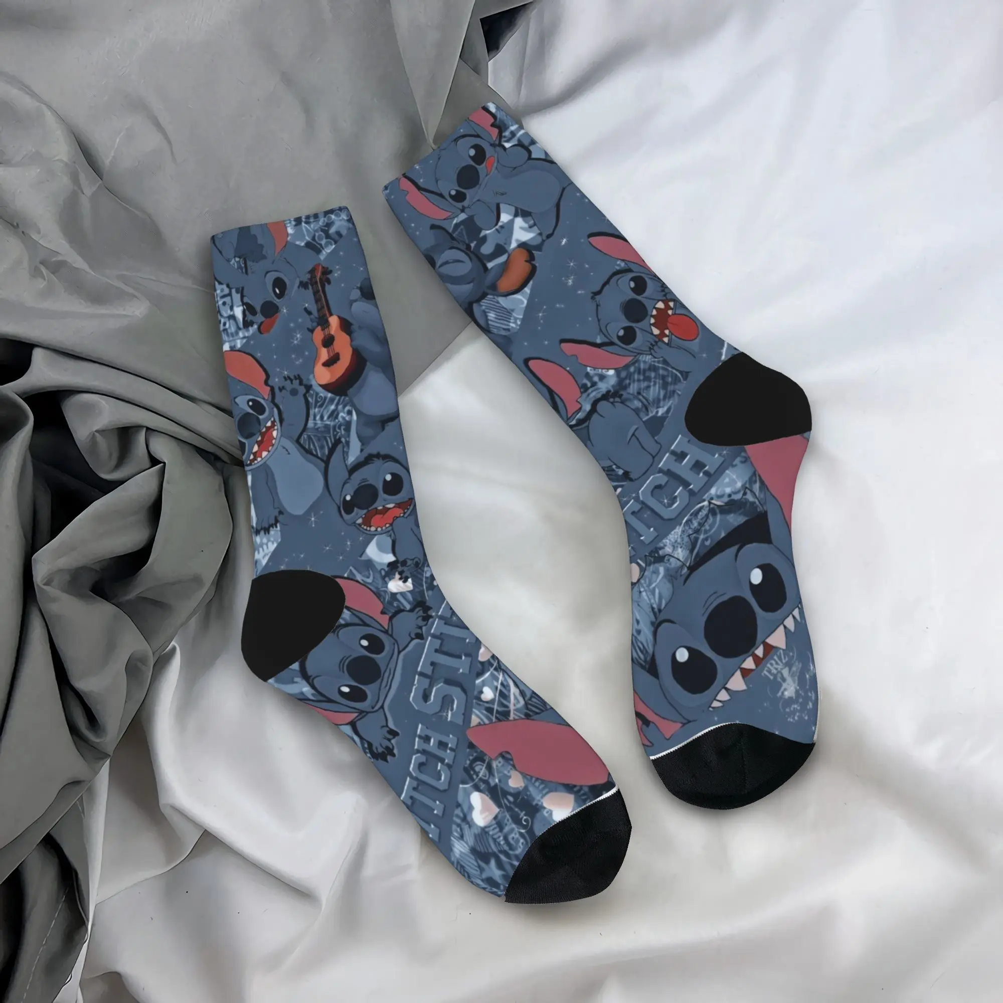 

Winter Warm Hip-hop Women Men Lilo And Stitch Cartoon Socks Breathable Football Socks