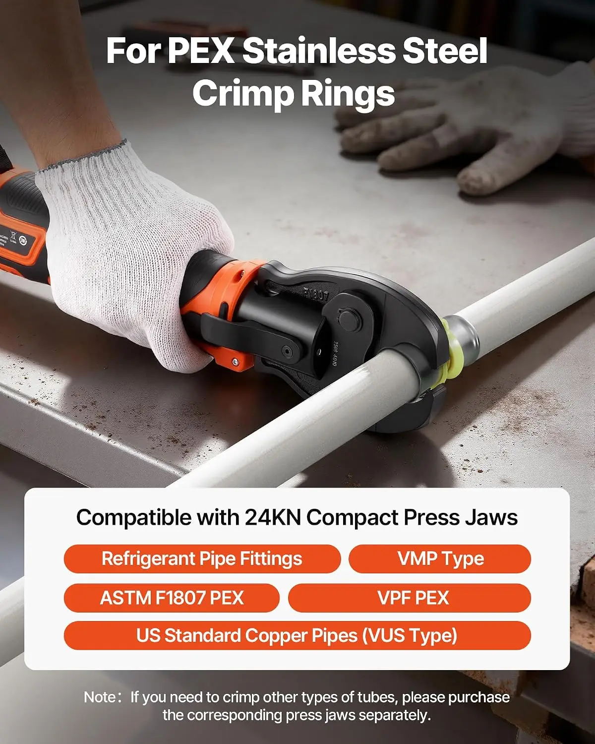 Press Tool, 18V Electric Pipe Crimping Tool for 1/2