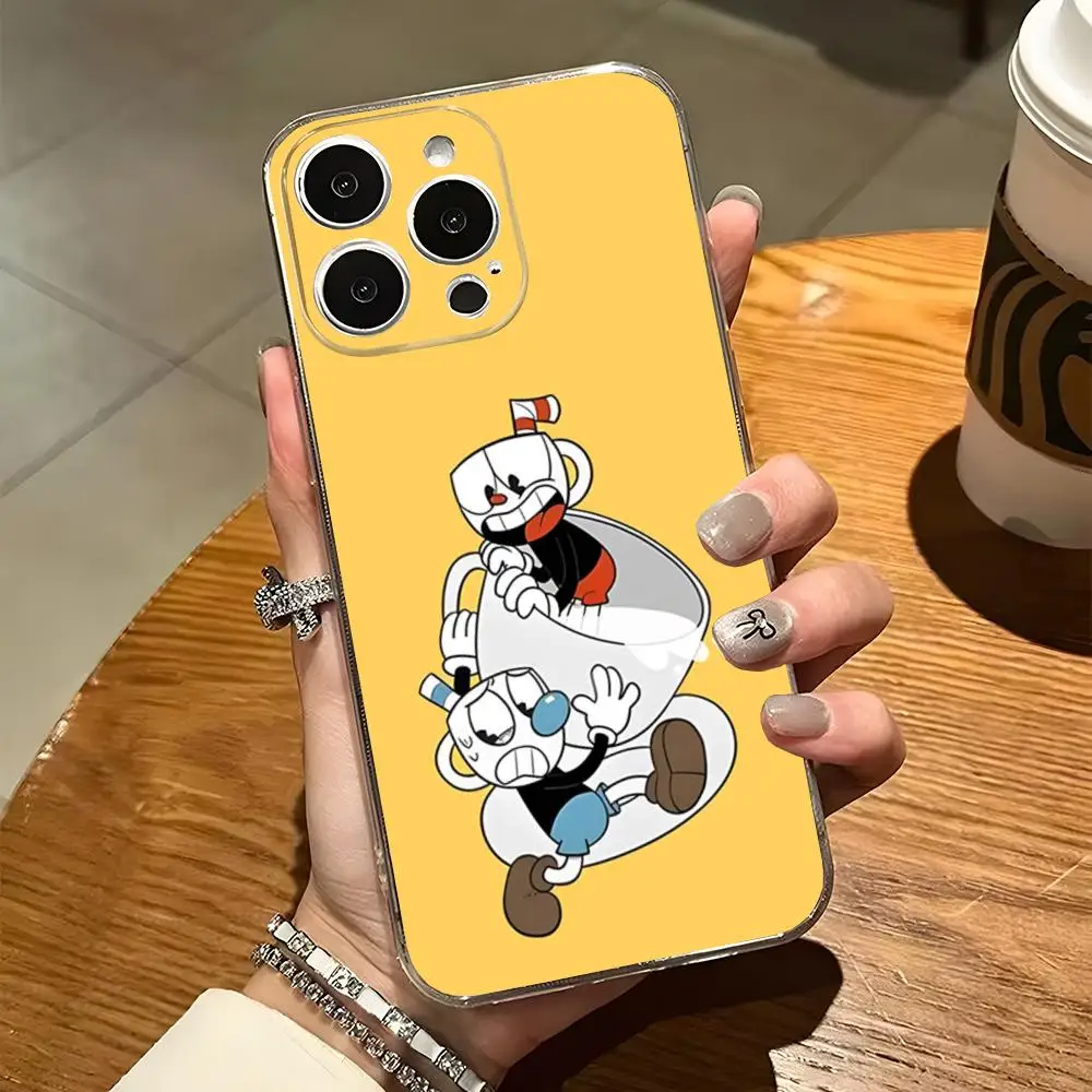 Cuphead Poster Phone Case For Iphone 15 Pro Max 14 16 Plus 11 12 Mini 13 Pro 7 8 X XR XS SE Transparent Back Cover