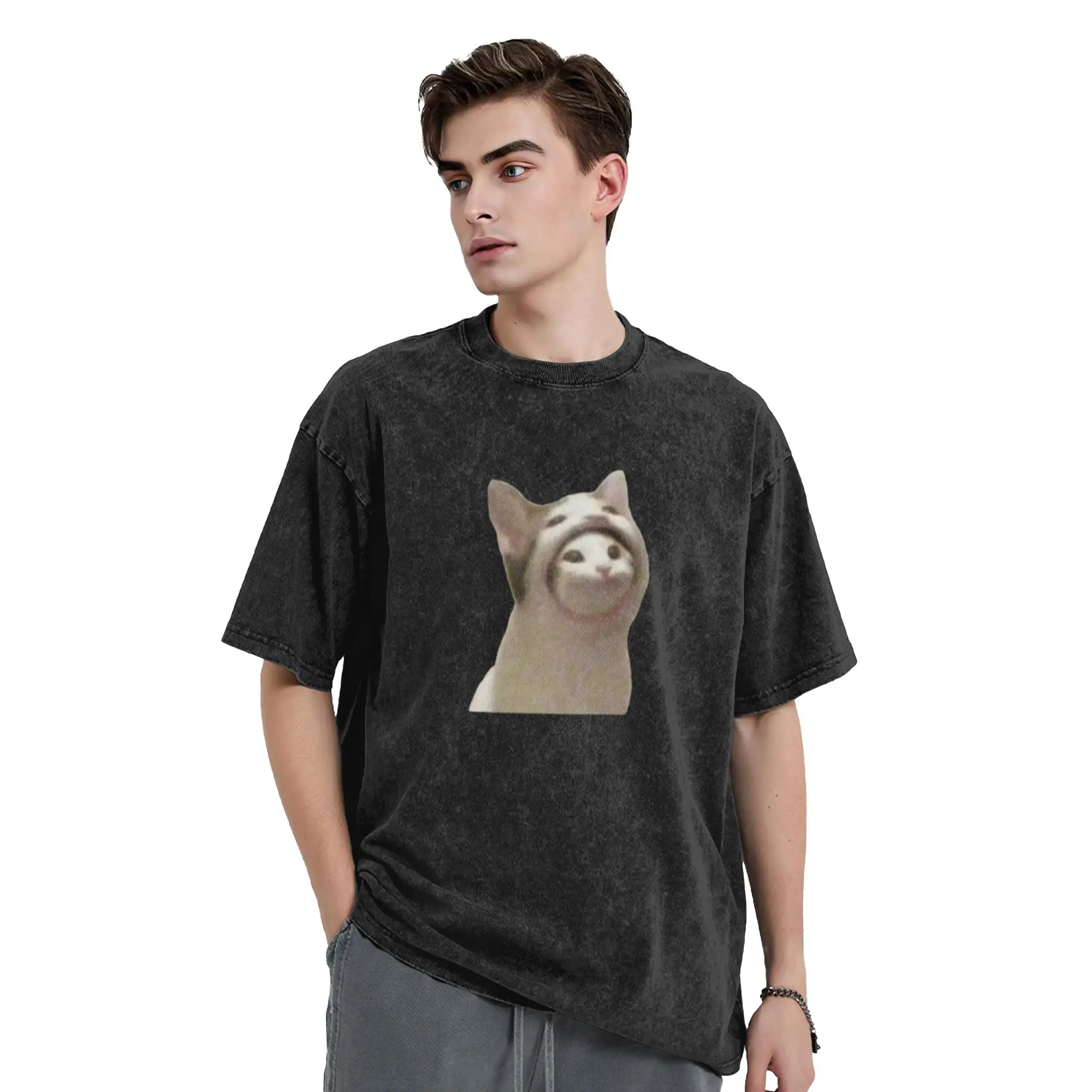 Pop Cat Meme T-Shirt Mask Hoodie Unique Cool A Vintage Oversized Cotton Unisex T-Shirts