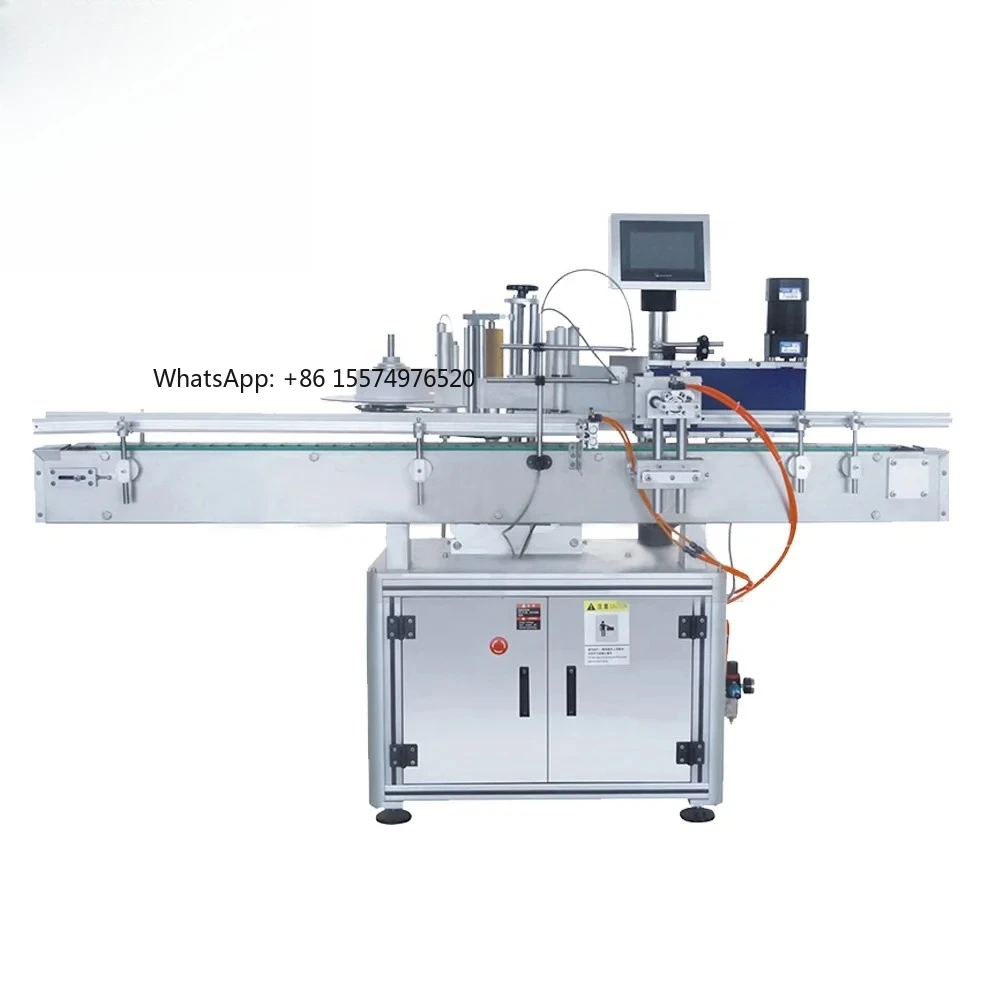 High quality label  machine Fully automatic adhesive beer round glass bottle labeller Round product labeling line equipment