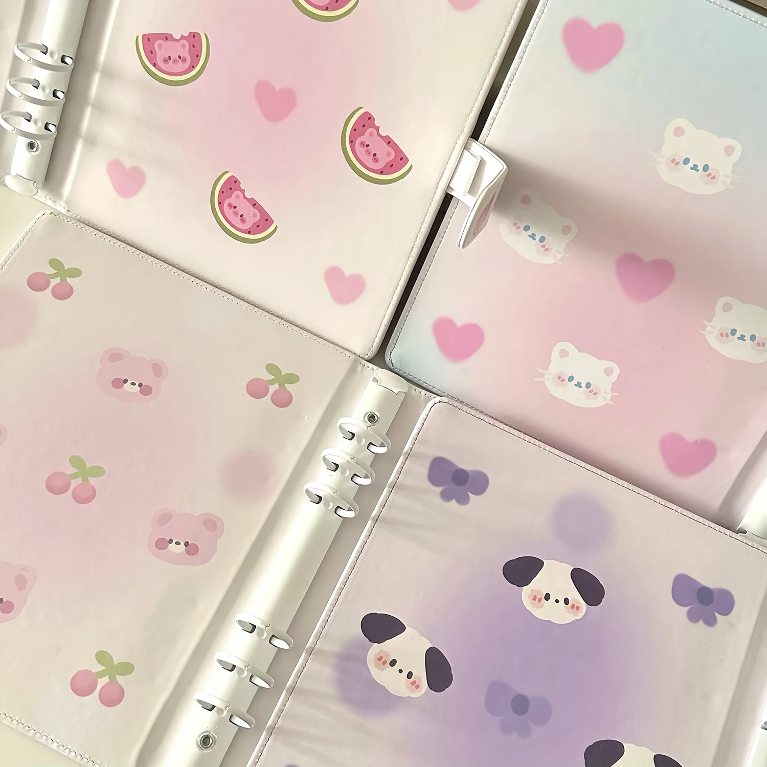 A5 Kpop Idol Photo Album Binder Photocard Cute Cat Bear Cover Photocards Collect Book Card Sticker Storage School Stationery