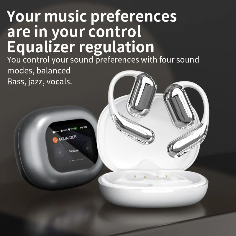 OWS Pro High Quality Wireless Earbuds Open Ear Hook HiFi Sound Touch Screen Digital Display for Outdoor Sports Games BT5.4
