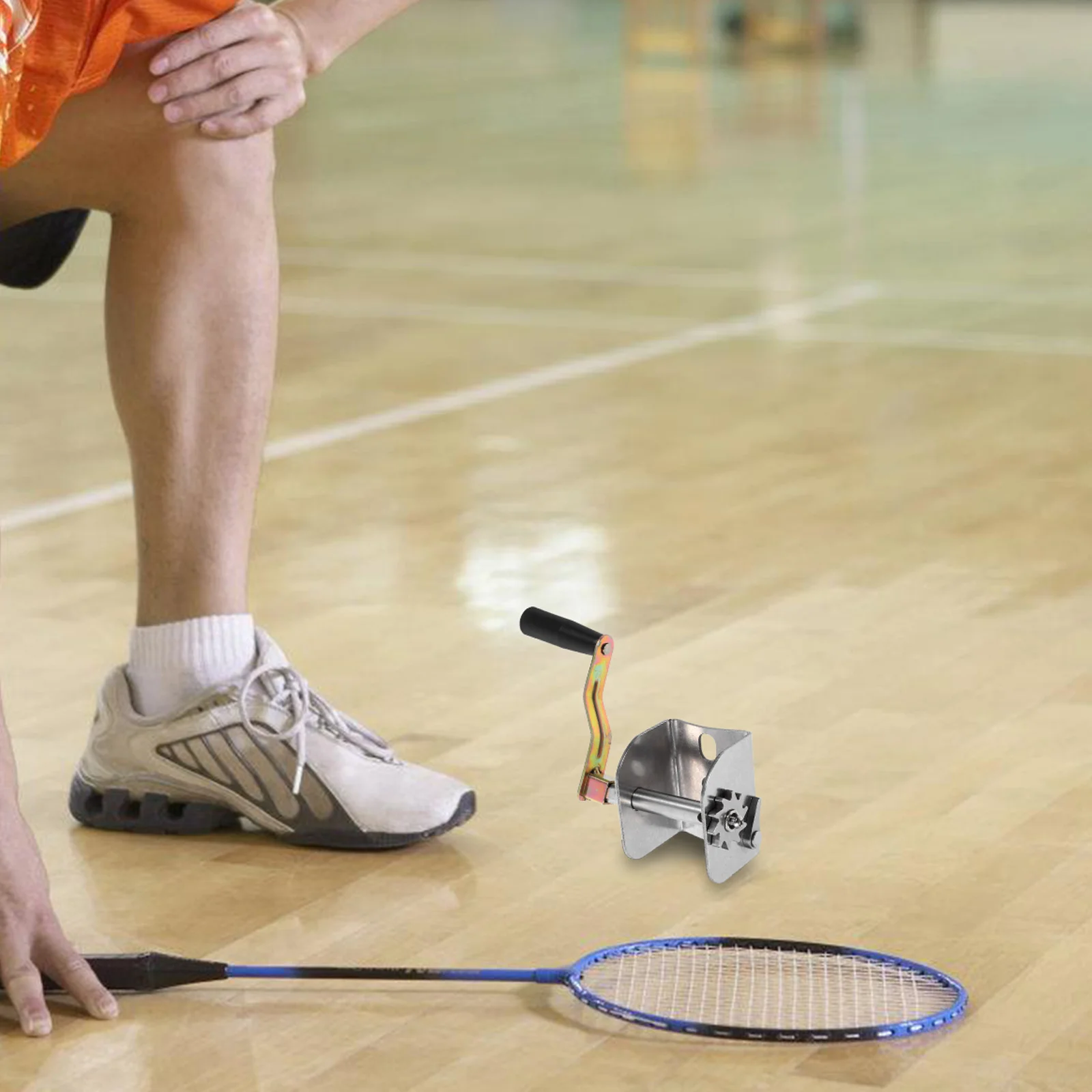 

Outdoor Sports Badminton Flying Clamp Net Tensioner Tool Volleyball Metal Manual Hand Crank Quick Installation Rope Reel