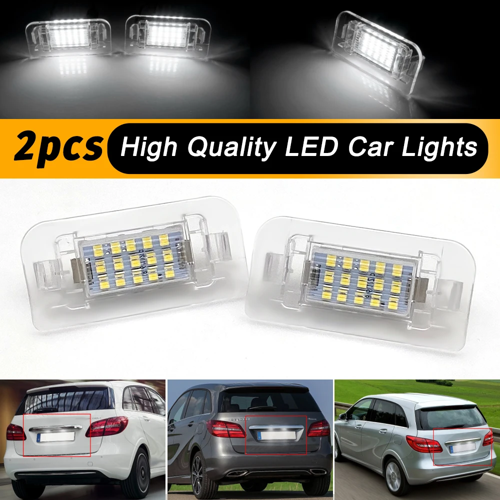 2x 15SMD LED License Number Plate Light For Mercedes Benz B-Class W242 W246 11-19