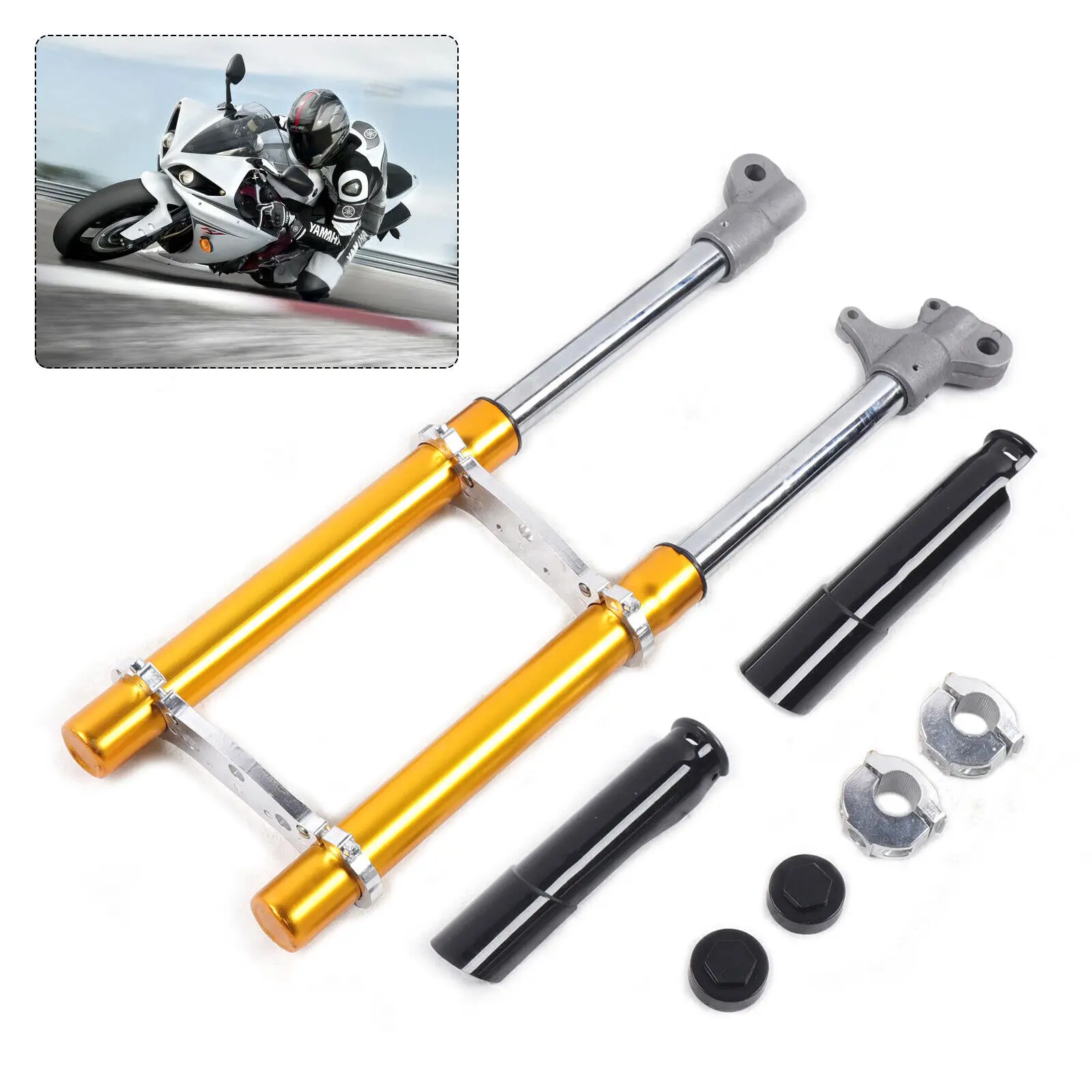 2-Stroke Mini Front Fork Shocker 49cc Dirt Pit Bike Triple Tree Clamp Inverted