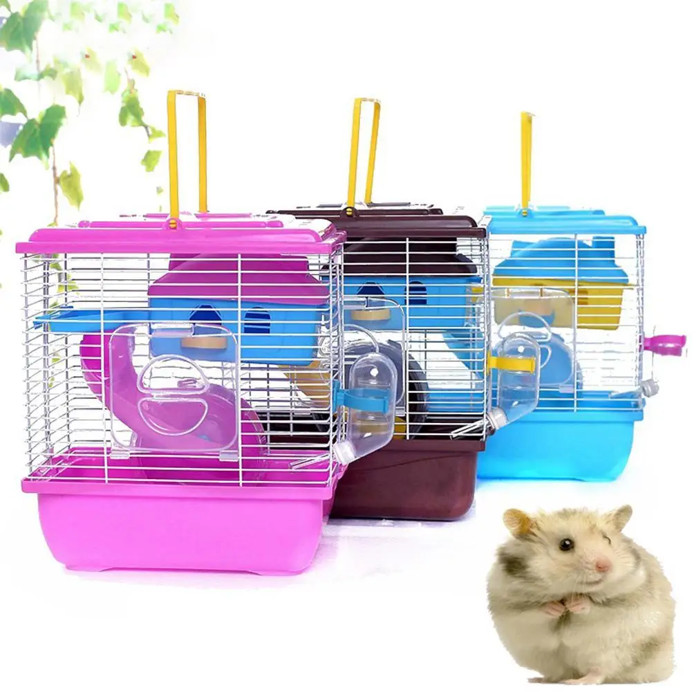 

Pet Cage Hamster Cottage with Transparent Skylight Double Layer House for Hamster Golden Hamster Pet Supplies