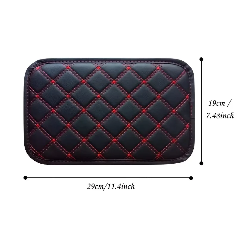 Universal Car Armrest Box Pad Wear Resistant PU Armrest Cover Anti Slip Center Console Cushion 1pc Multiple Colors Available