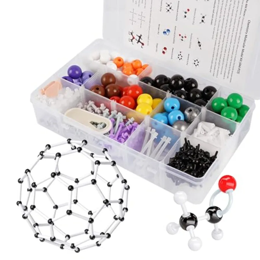 

Molecular Model Kit, 444 Pcs Organic Molecular Chemistry Set, Atom Element Model Kit for Lons in Chemistry, Molecular Structure
