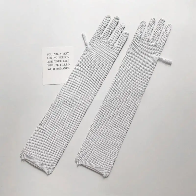 

N7YE Mesh Full Sexy Rhinestones Sleeves Arm Sleeves Gloves for Outdoor Activities