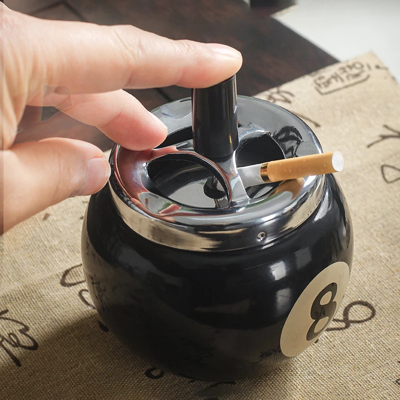 Ashtray Bar Home Billiards Unique Iron 8 Ball Ashtrays Home and Daily Necessities, Office Hotel Gifts