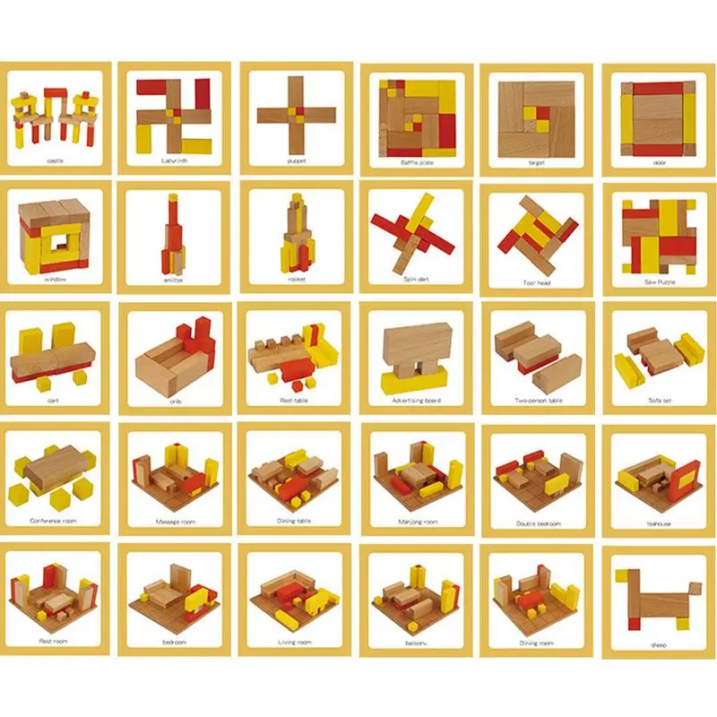 Educatief stapelspeelgoed Geometrische houten bouwstenen Bouwstenen Set Multifunctioneel leerspeelgoed om hands-on te verbeteren