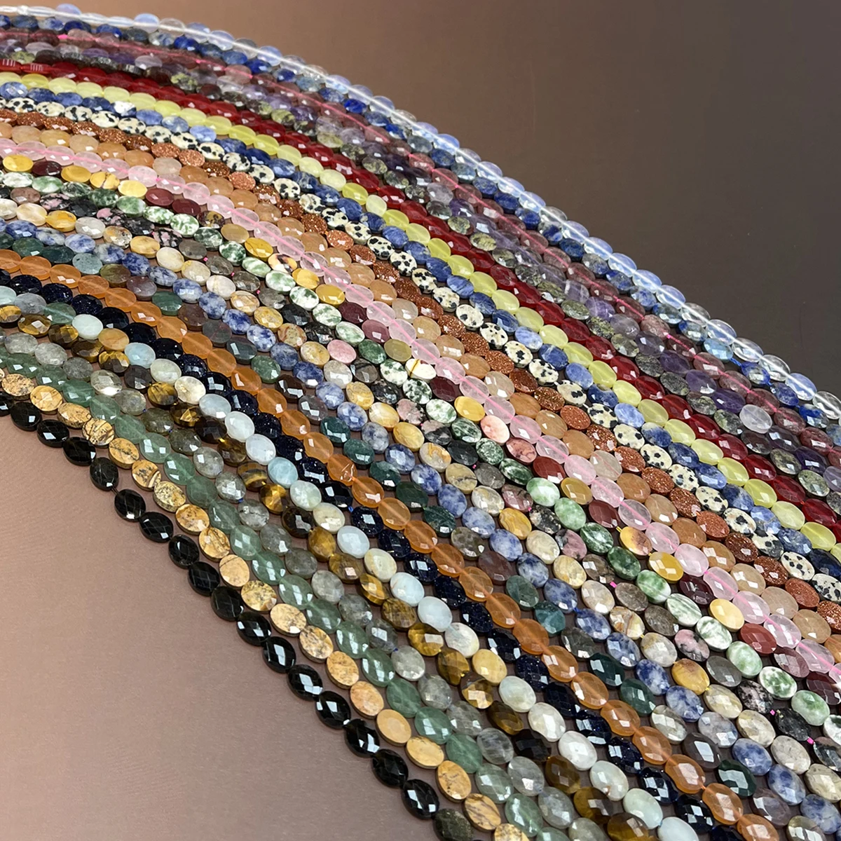 Naturstein-Achat/Opal, facettierte Perlen, 6 x 8 mm, zum Basteln von Schmuck, für DIY-Halsketten, Armbänder, Ketten und Ohrringe. – Detail 2